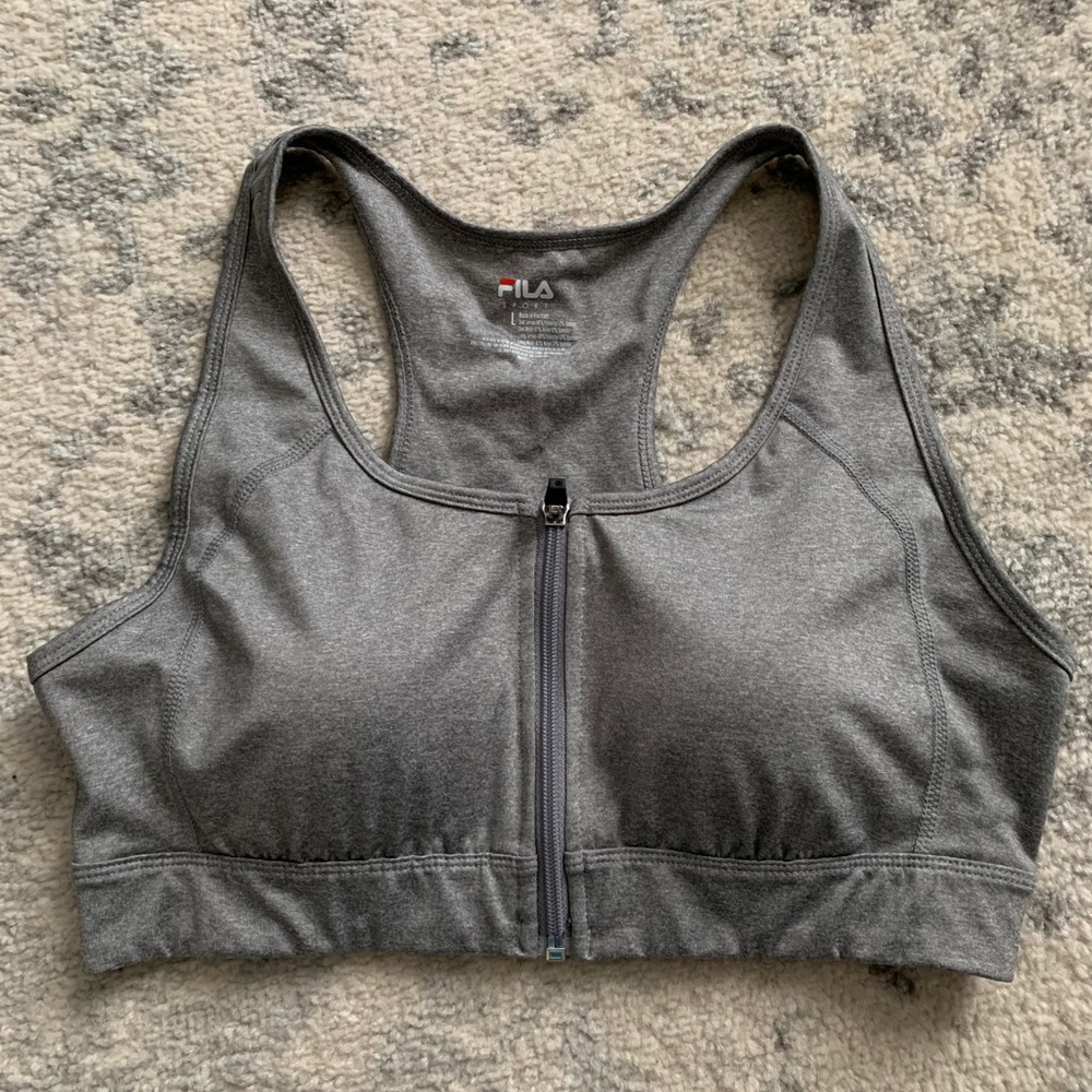 Fila Sports Bra w/ Padding & Zipper Detail